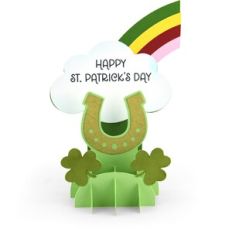 5X7 Grid Pop Up Card St Patrick Horseshoe