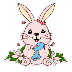 Cute Baby Bunny Print and Cut Design