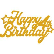 Happy 4th Birthday Cake Topper