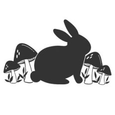 Bunny with Mushrooms Scene