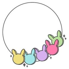 Retro Bunny Circle Frame
