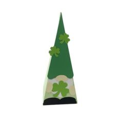 St. Patrick's Day Gnome Pyramid Box with Shamrocks