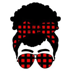 AFRO MAMA MESSY BUN PLAID
