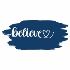 Believe Heart Word Paint Stroke