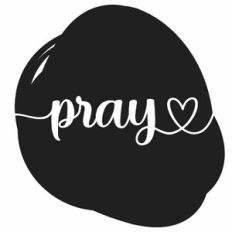 Pray Heart Word Paint Stroke