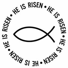 He Is Risen Fish Quote Word Circle