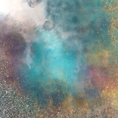 Watercolour Paint Background With Gold Glitter