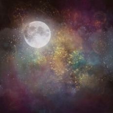 Watercolour Night Sky With Gold Foil Effect