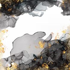 Black Alcohol Ink Background With Gold Foil Effect