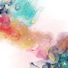Alcohol Ink Background With Gold Glitter Effect