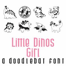 Little Dinos - Girl Doodlebat Font