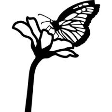 butterfly and flower silhouette