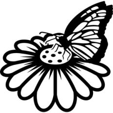 flower and butterfly silhouette