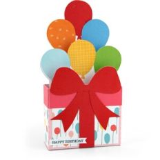 5X7 Box Card Birthday Present Balloons