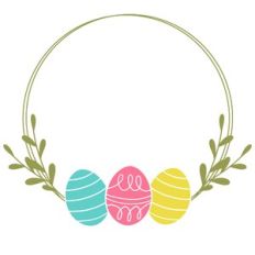 Easter Egg Leaf Circle Frame