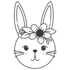 Cute Bunny with Flower Crown