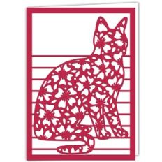 Cat with Flowers Card