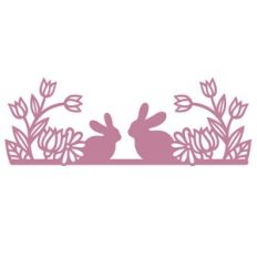 Two bunnies with wildflowers