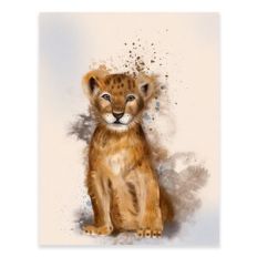 Lion cub watercolor design