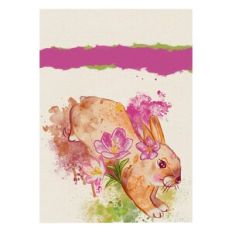 Easter Bunny Watercolor Flat Card