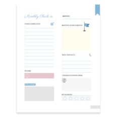 Monthly Goals Planner Page