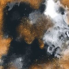 Black Watercolour Background Pattern With Gold Glitter Effect