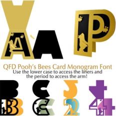QFD Pooh’s Bees Card Monogram Font