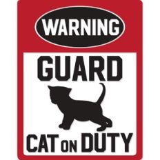 Warning Guard Cat on Duty