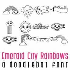 Emerald City Rainbows Doodlebat Font