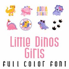 Little Dinos - Girl Full Color Font