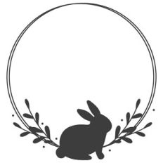 Round Bunny Leaf Frame