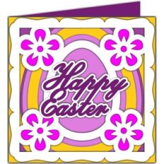 happy easter and flowers card