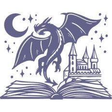 book with dragon and castle