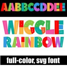 Wiggle Rainbow Color Font