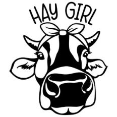Hay Girl Cow