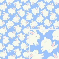 Bunny Pattern Blue