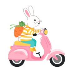 Easter Bunny on Scooter