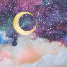 Magical Watercolor Moon