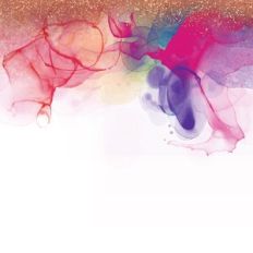 Rainbow Alcohol Ink Border Background With Gold Glitter