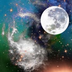 Magical Night Sky Galaxy Background Pattern
