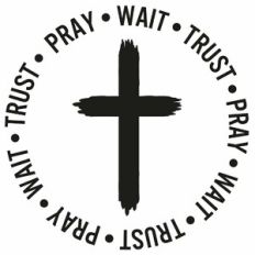 Pray Wait Trust Painted Cross Word Quote Circle