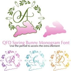 QFD Spring Bunny Monogram Font