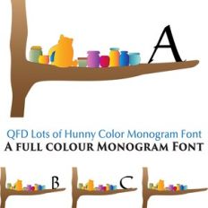 QFD Lots of Hunny Full Color Monogram Font