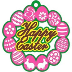 happy easter wreath