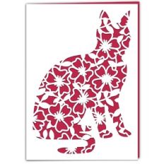 Floral Cat Card