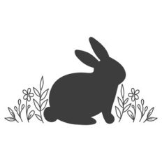 Bunny with Flowers Scene