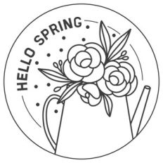 Modern Hello Spring Round Sign