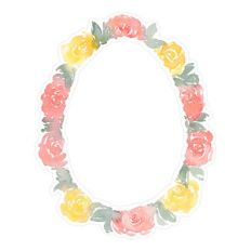 Watercolor Floral Easter Egg Frame Print and Cut