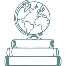 globe on books