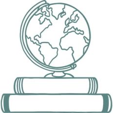 globe on top of books
